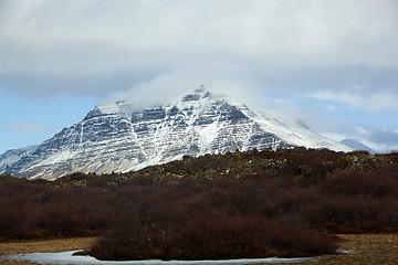 Image showing Snowy volcanic landscape on the Snaefellsnes peninsula