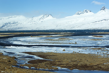 Image showing Snow-covered volcanic mountain landscape