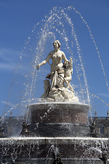 Image showing Closeup of statue Latona fountain at Herrenchiemsee, Bavaria