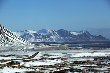 Image showing Lonley road in wintertime