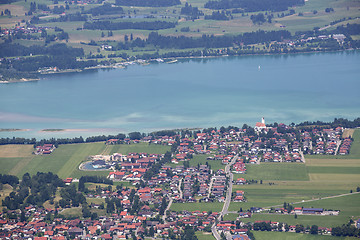 Image showing Bavarian lake Forggensee from above