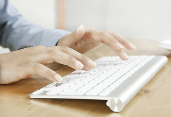 Image showing Beautiful fingers with keyboard