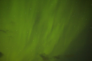 Image showing Northern lights with bright stars in Iceland