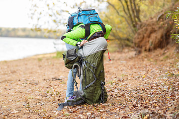 Image showing Close up woman with tent