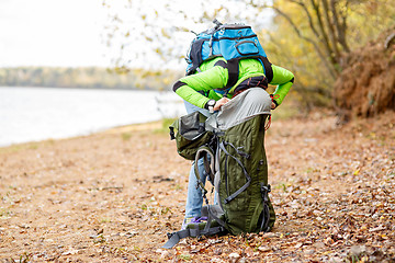 Image showing Close up woman with tent