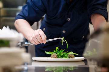 Image showing Chef in hotel or restaurant, only hands