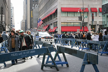 Image showing Saint Patricks Day Parade poce barricades