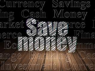Image showing Money concept: Save Money in grunge dark room