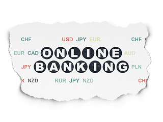 Image showing Money concept: Online Banking on Torn Paper background