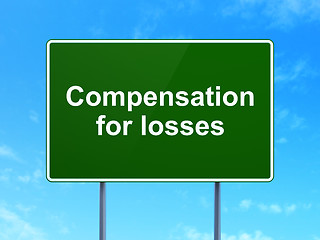 Image showing Banking concept: Compensation For losses on road sign background