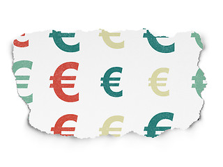 Image showing Money concept: Euro icons on Torn Paper background