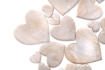 Image showing wooden hearts isolated