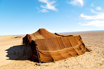 Image showing tent in   morocco sahara  rock  stone    sky