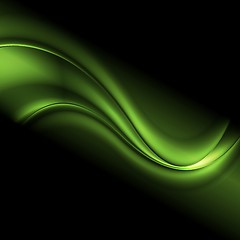 Image showing Green iridescent abstract wavy vector background