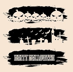 Image showing Halloween black grunge banners