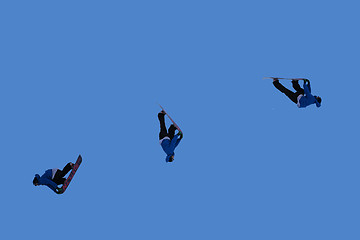 Image showing Snowboardjump sequence, blue