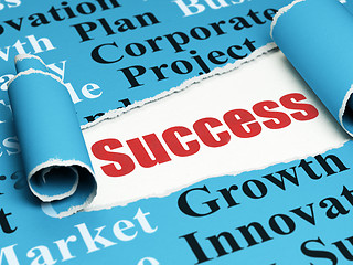 Image showing Business concept: red text Success under the piece of  torn paper