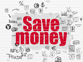 Image showing Banking concept: Save Money on wall background