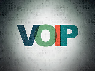 Image showing Web design concept: VOIP on Digital Paper background