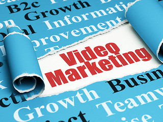 Image showing Finance concept: red text Video Marketing under the piece of  torn paper