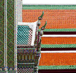 Image showing bangkok in the temple    sky and  colors religion mosaic