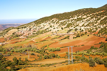 Image showing dades valley in electrical line  morocco  