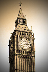 Image showing london big ben and historical old construction england  aged cit