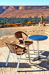 Image showing potted  in    valley  morocco    atlas dry mountain utility pole