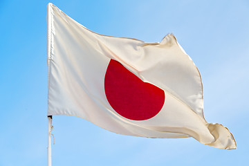 Image showing japanb waving  in the blue sky  and wave