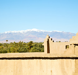 Image showing brown  tower  old  construction in  africa morocco and  clouds  