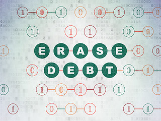 Image showing Finance concept: Erase Debt on Digital Paper background