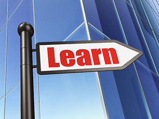 Image showing Studying concept: sign Learn on Building background