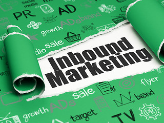 Image showing Marketing concept: black text Inbound Marketing under the piece of  torn paper
