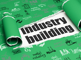 Image showing Industry concept: black text Industry Building under the piece of  torn paper