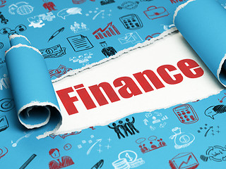 Image showing Finance concept: red text Finance under the piece of  torn paper