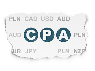 Image showing Business concept: CPA on Torn Paper background