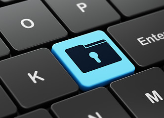 Image showing Business concept: Folder With Keyhole on computer keyboard background