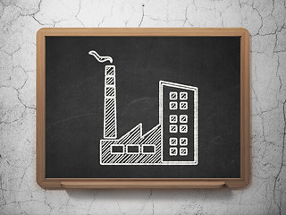 Image showing Finance concept: Industry Building on chalkboard background