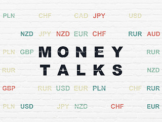 Image showing Finance concept: Money Talks on wall background