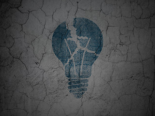 Image showing Business concept: Light Bulb on grunge wall background