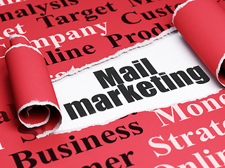 Image showing Marketing concept: black text Mail Marketing under the piece of  torn paper