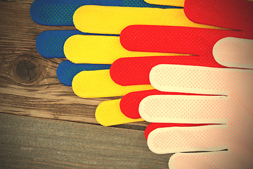 Image showing colored construction gloves