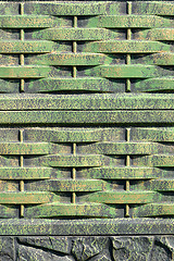 Image showing Green metal texture with patches of rust steel on its surface, taken outdoor