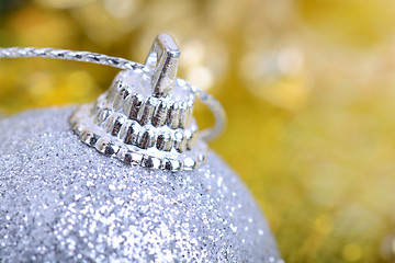 Image showing Christmas background with baubles and beauty bokeh, new year concept, close up