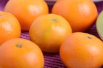 Image showing Bunch of fresh mandarin oranges, health food concept