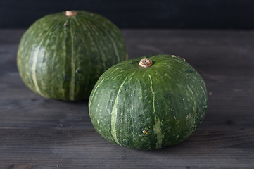 Image showing Two small pumpkins ready to be cooked