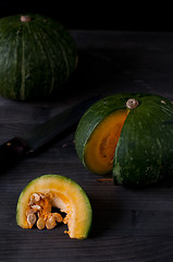 Image showing Two small pumpkins ready to be cooked