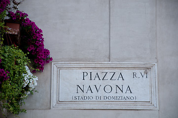 Image showing Road sign indicating a street name in Italian 