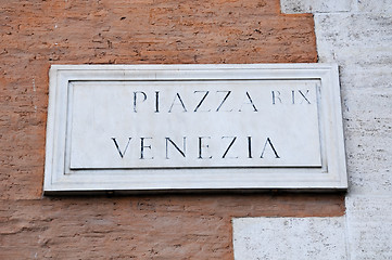 Image showing Road sign indicating a street name in Italian 
