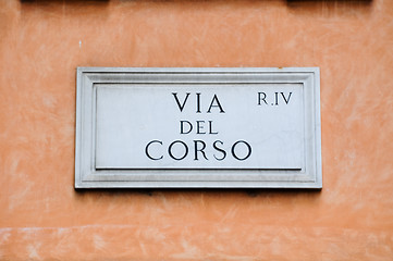 Image showing Road sign indicating a street name in Italian 